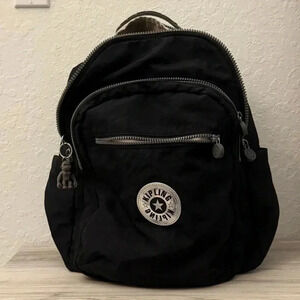 Black and Silver Kipling Seoul Laptop Backpack